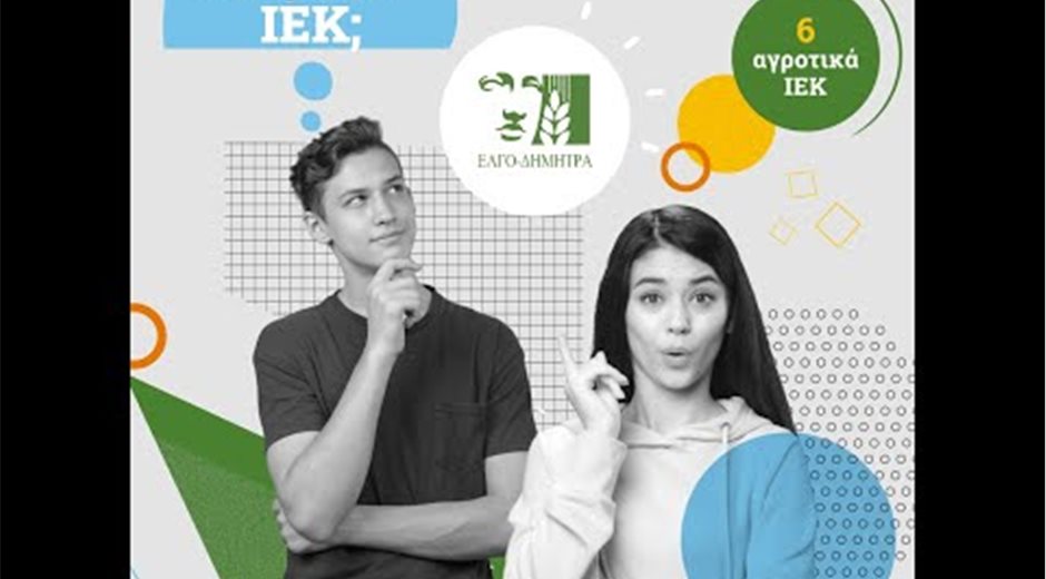 Εγγραφές μέχρι 15 Σεπτεμβρίου για δωρεάν φοίτηση στα 6 ΙΕΚ του ΕΛΓΟ - ΔΗΜΗΤΡΑ