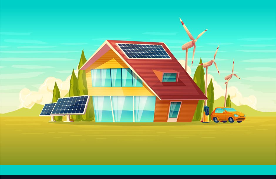 green-house-electric-car-renewable-energy-vector-19808941