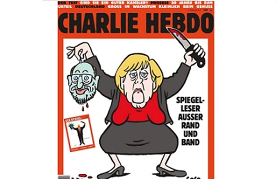 Η Μέρκελ «αποκεφαλίζει» τον Σουλτς στο εξώφυλλο του Charlie Hebdo